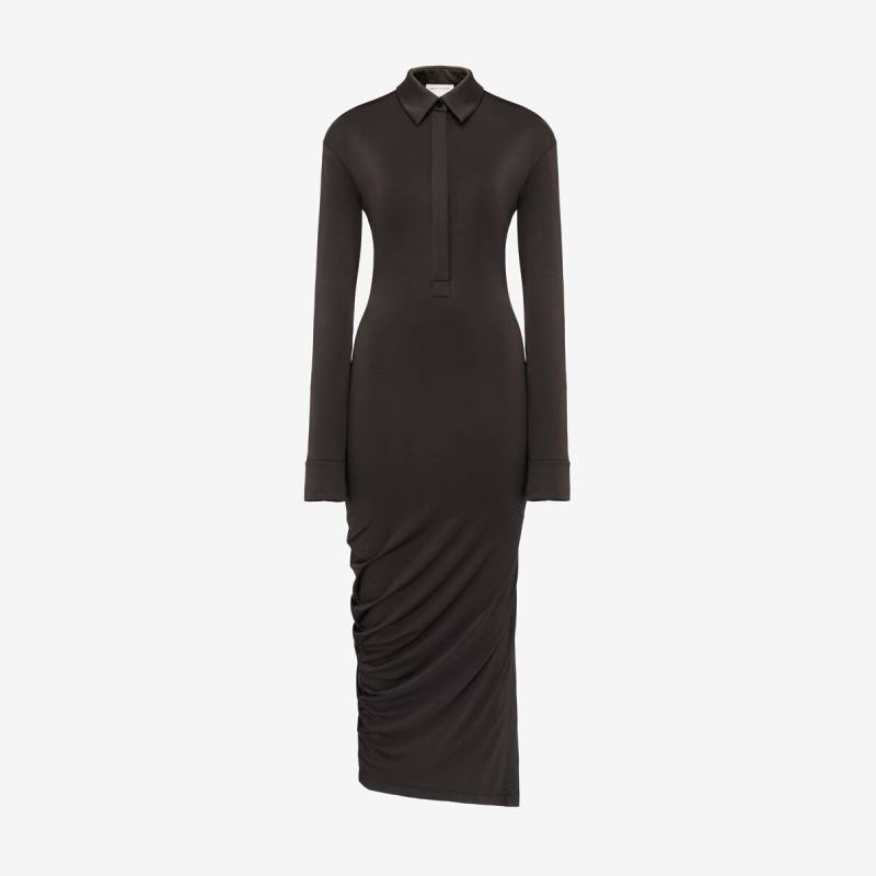Alexander McQueen Women's Brown Fitted Shirt Dress - 10 (Viscose & Elastan)